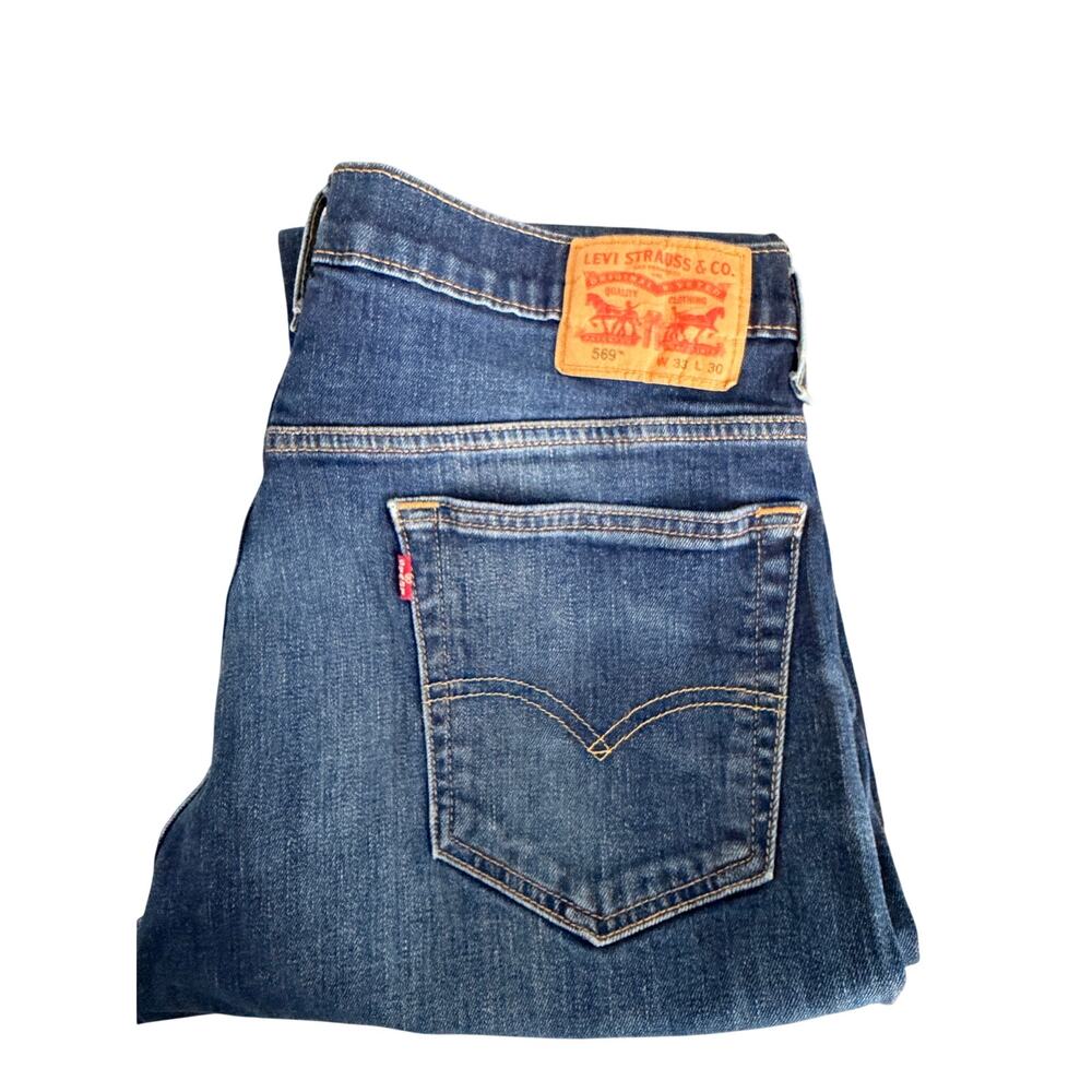 Levi's Men's 569 Loose Straight Fit Jeans - Classic Medium Wash 33x30 - Picture 3 of 14